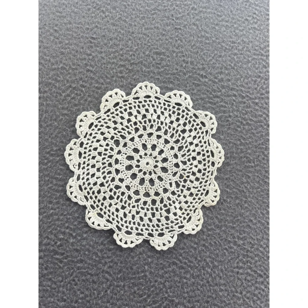 Handmade Crochet Lace Doily Round Small White Table Decor Coaster Mat Boho Chic